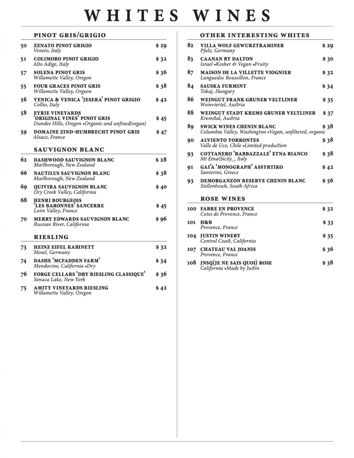 Menus - Vinos Wine Bars | Vinos Wine Bars