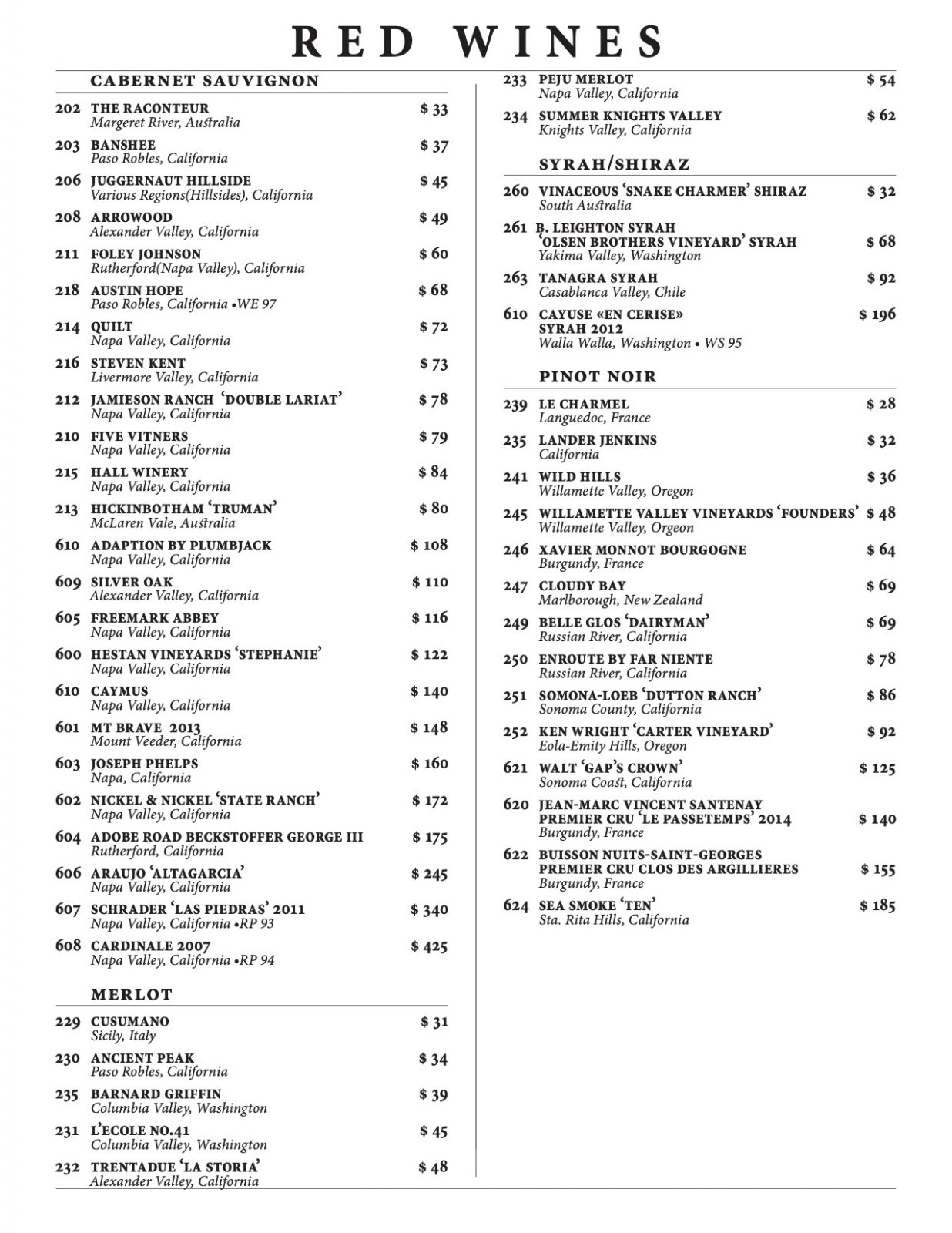 Menus - Vinos Wine Bars | Vinos Wine Bars